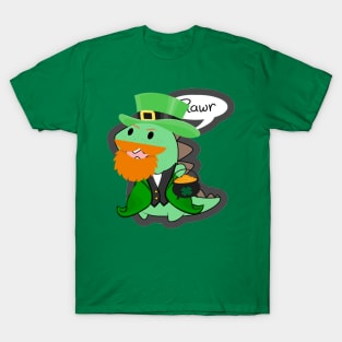 Irish Saint Patricks Day Dinosaur Rawr T-Shirt